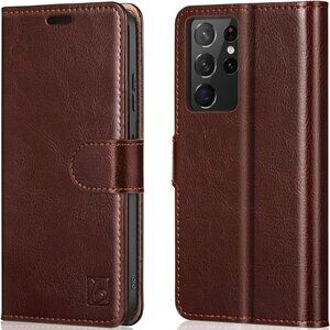 Samsung Galaxy S21 Ultra 5G Wallet Case (6.8 inch) Brown